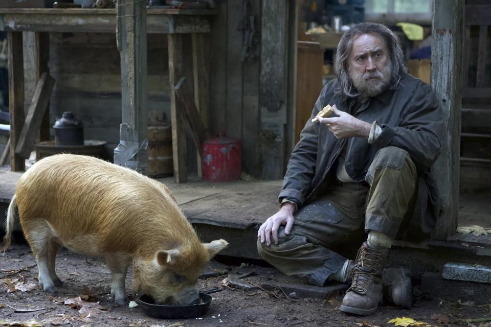 Cage with his beloved truffle pig