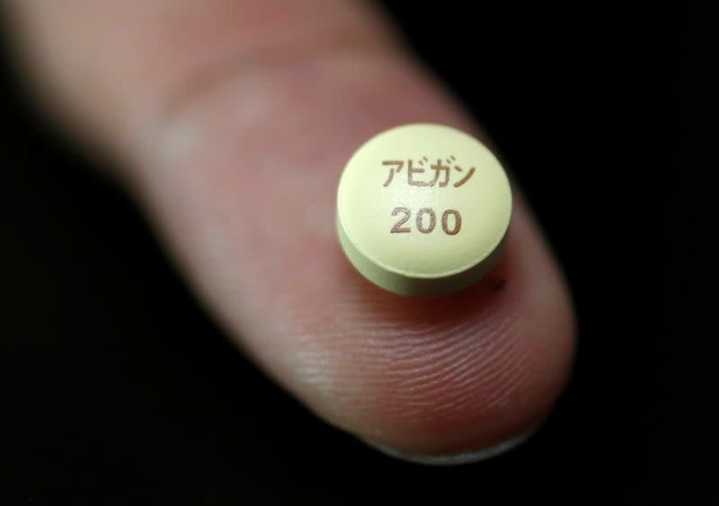 FILE PHOTO: A tablet of Avigan, a drug approved as an anti-influenza treatment, is now being tested as a treatment for COVID-19