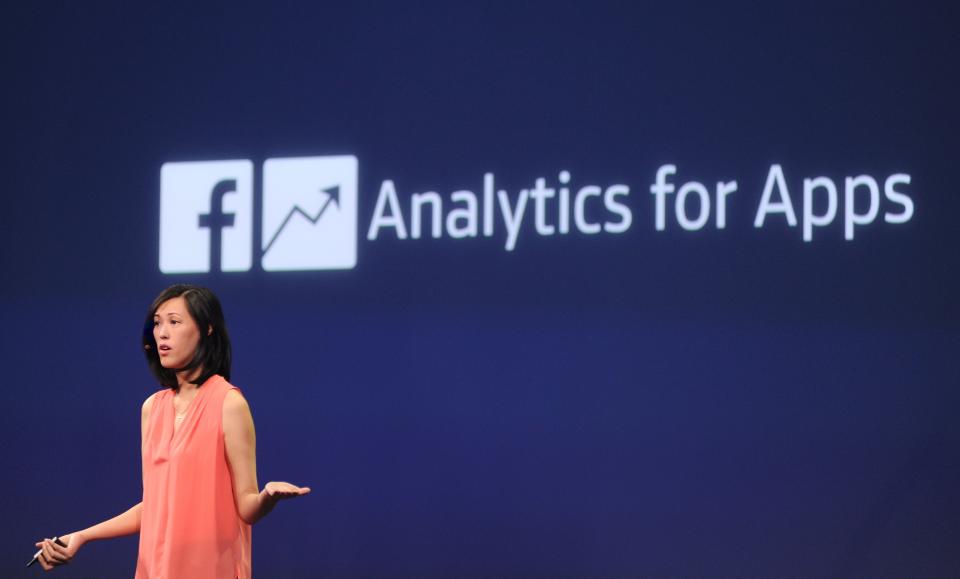 Facebook Product Management Director Deborah Liu speaks at the F8 summit in San Francisco, California on March 25, 2015. AFP PHOTO/JOSH EDELSON (Photo credit should read Josh Edelson/AFP via Getty Images)