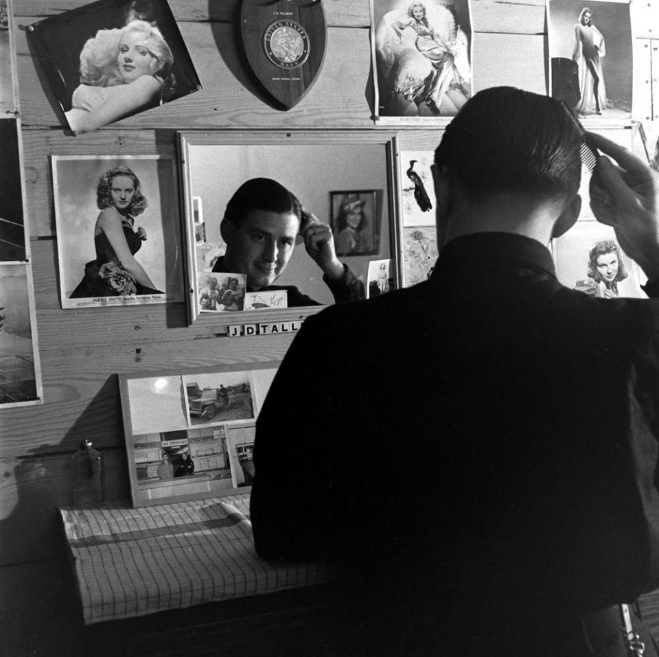 In barracks, Aleutian Islands Campaign, Alaska, 1943.