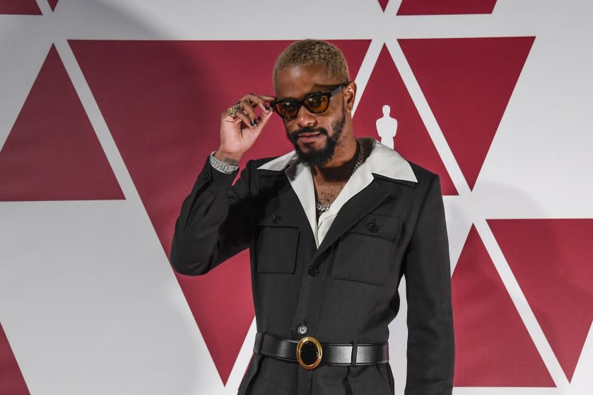 Lakeith Stanfield arrives at a screening of the Oscars on Monday, April 26, 2021 in London.