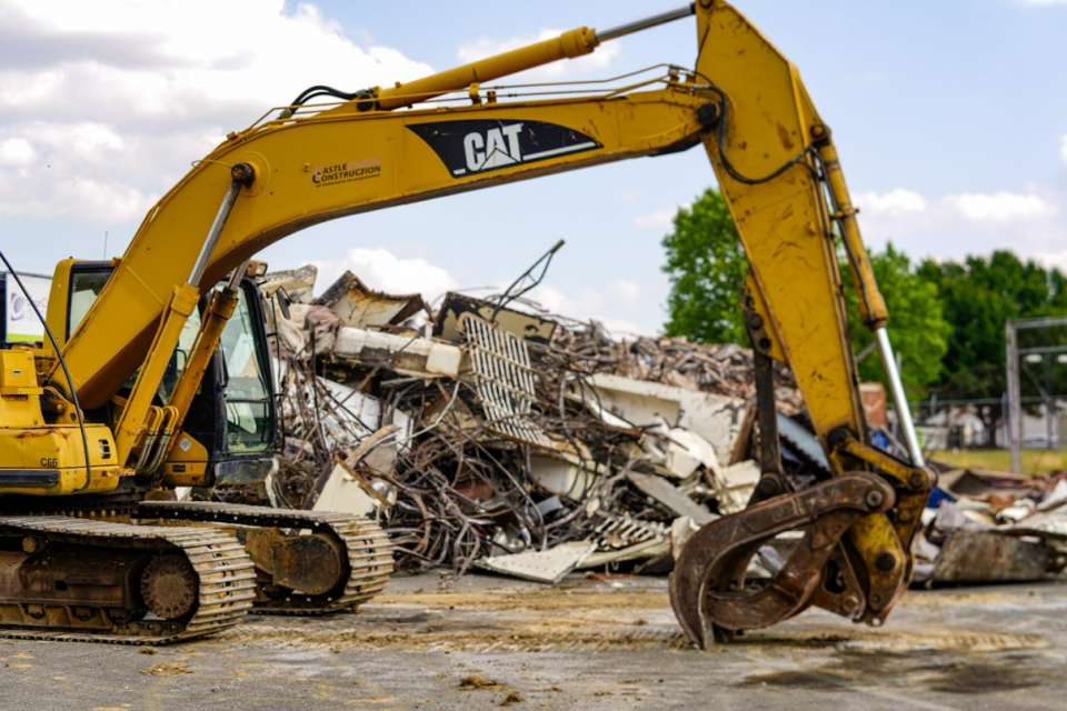 Cell bars can be seen among the debris of the  John L. Webb Correctional Facility which has been torn down to make way for a new state-of-the-art Delaware State Police Troop 6.