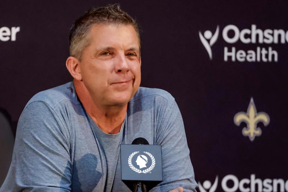 Sean Payton announces his resignation as head coach of the New Orleans Saints in January 2022.
