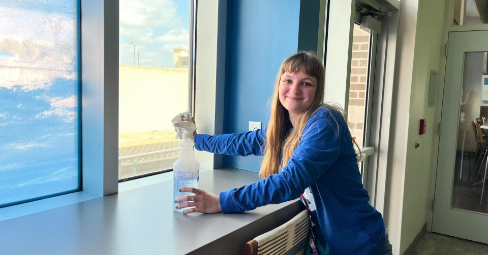 Flour Bluff ISD student Sheyenne Madison visits Texas A&M University-Corpus Christi two times a week through the TIDES program, where students learn job skills in the dining hall, university center and library.