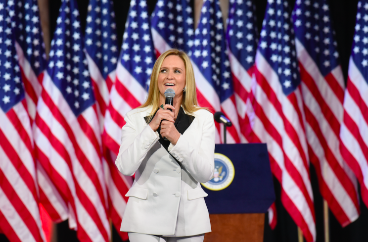 Samantha Bee hosting “Not the White House Correspondents’ Dinner.” (Photo: TBS)