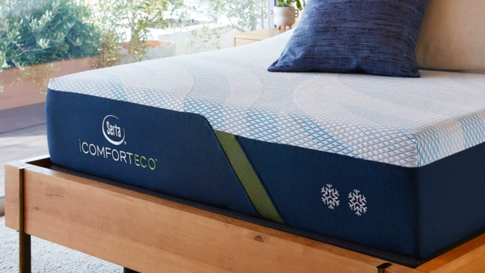 The Serta iComfortECO mattress is made with a cooling topper.