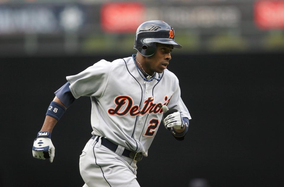 Detroit Tigers' Curtis Granderson rounds third after hitting a lead-off solo home run in the first inning against the Seattle Mariners in Seattle on Saturday, July 14, 2007.