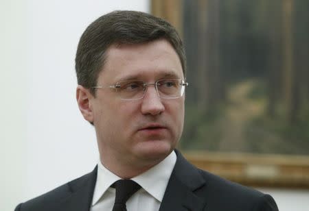 Russian Energy Minister Alexander Novak waits before a meeting of Russian President Vladimir Putin with Qatar's Emir Sheikh Tamim bin Hamad al-Thani at the Kremlin in Moscow, Russia March 26, 2018. REUTERS/Sergei Karpukhin/Files