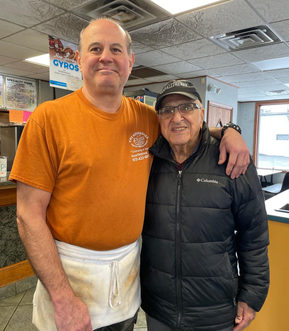Harry with Goffle Grill owner Tony Panierino.