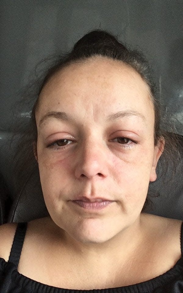 Lyndsey Webb, 34, pictured on her release from police custody after being accused of dumping black bin bags - Lyndsey Webb/Lyndsey Webb