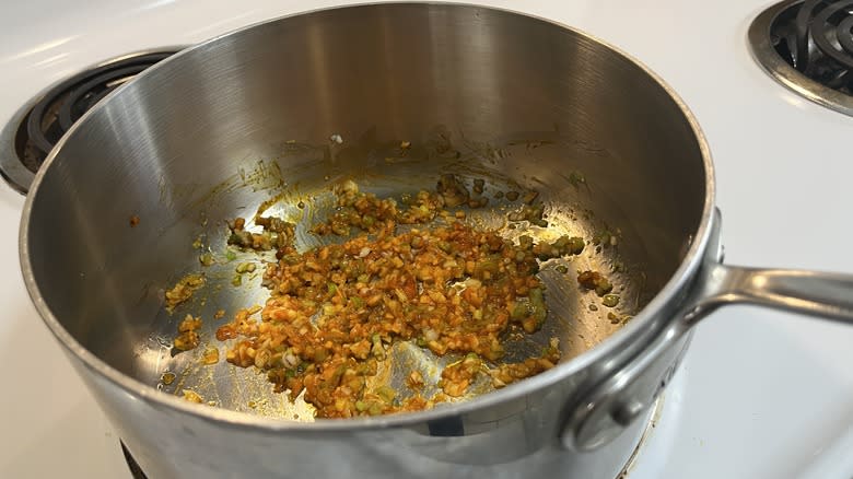 aromatics cooking with curry paste