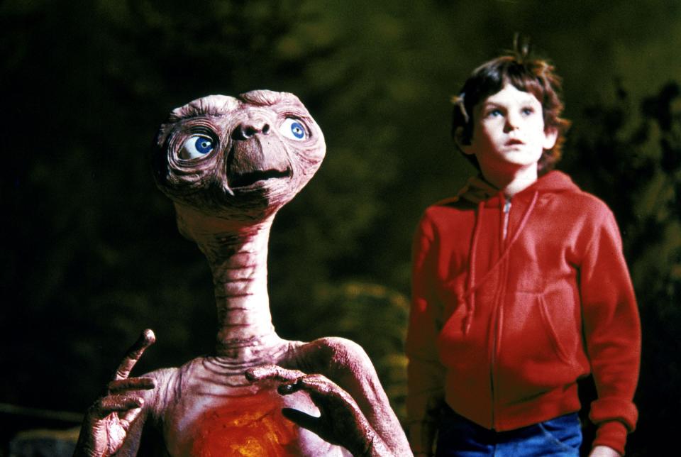 E.T. and Elliot (Henry Thomas) from the movie 'E.T. The Extra Terrestrial'.