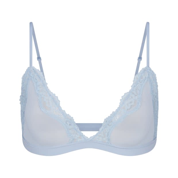 <p>Skims Bridal Mesh Triangle Bralette, $42, <a href="https://rstyle.me/+qqtxFUnuKCgvDBq10MBWTQ" rel="nofollow noopener" target="_blank" data-ylk="slk:available here;elm:context_link;itc:0;sec:content-canvas" class="link ">available here</a> (sizes 2XS-4X)</p>