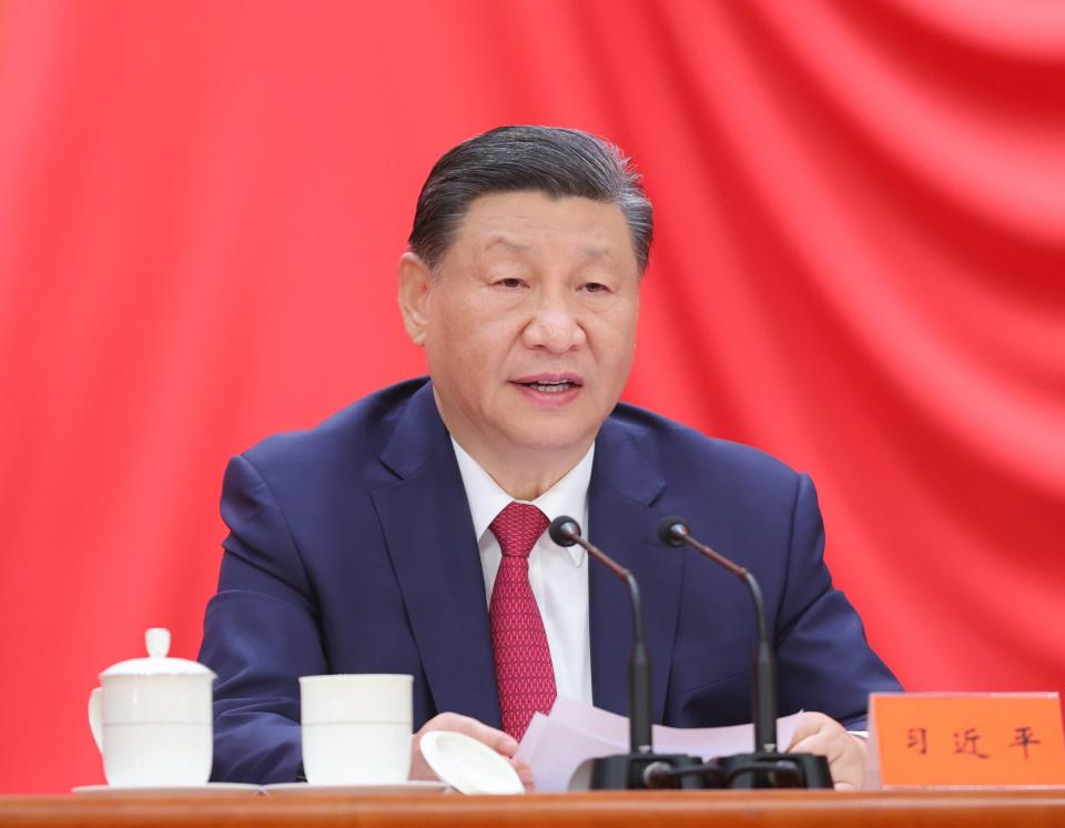 Xi Jinping auf einer nationalen Wissenschaftskonferenz am Montag in Peking. - Copyright: picture alliance / Xinhua News Agency | Yao Dawei