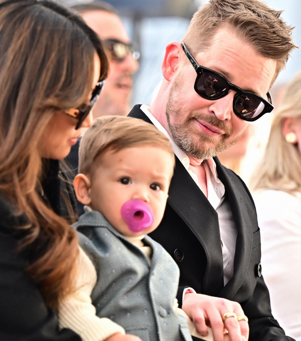 Brenda Song and Macaulay Culkin with their baby