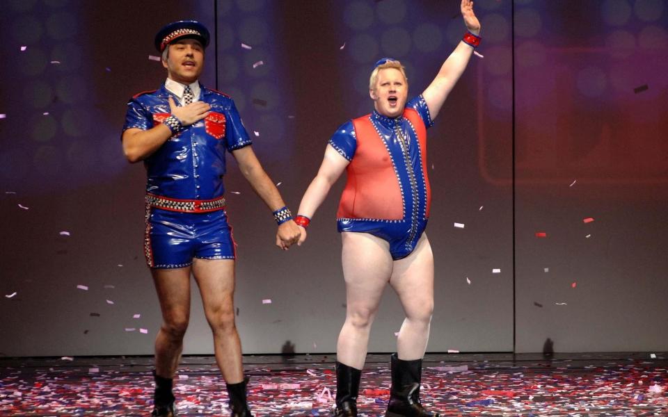 David Walliams with Daffyd in the Little Britain live show - pa