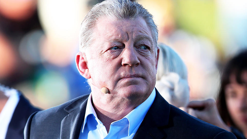 Phil Gould, pictured here during an NRL game in 2019.