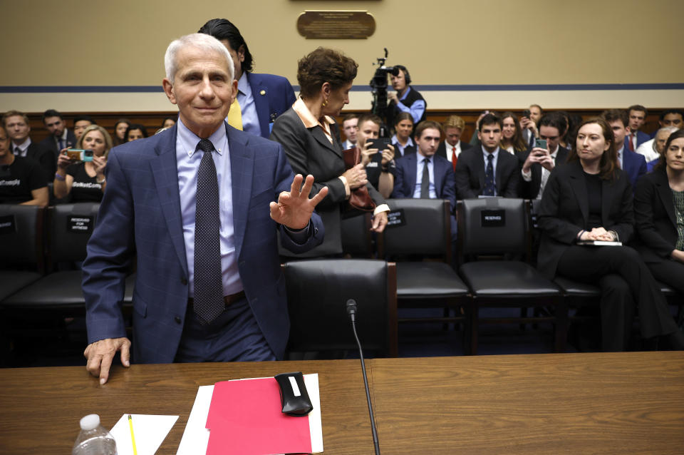 Fauci arrives to testify before the House Oversight and Accountability Committee Select Subcommittee.