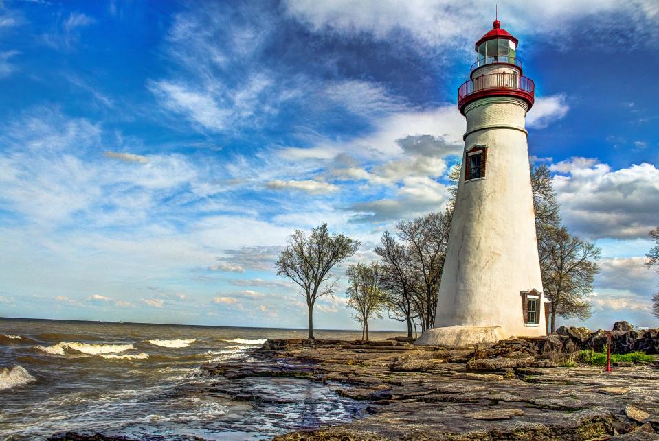 A lighthouse in Marblehead, Ohio
