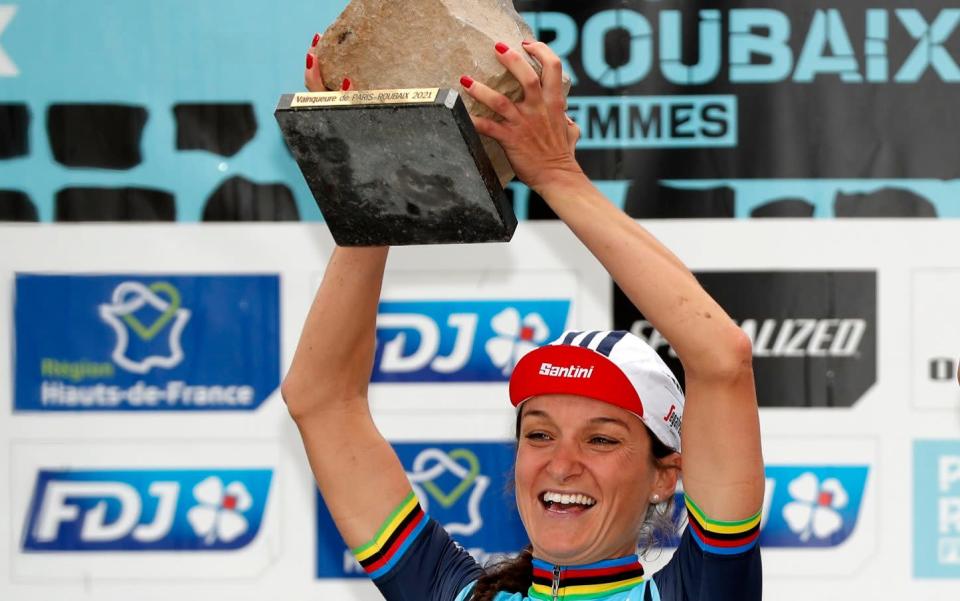 Lizzie Deignan enters cycling folklore as Briton wins inaugural edition of women&#39;s Paris-Roubaix - GETTY IMAGES