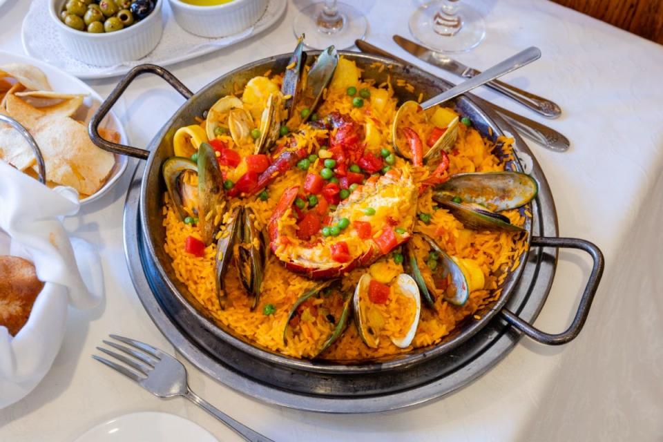 Paella at Fornos of Spain.