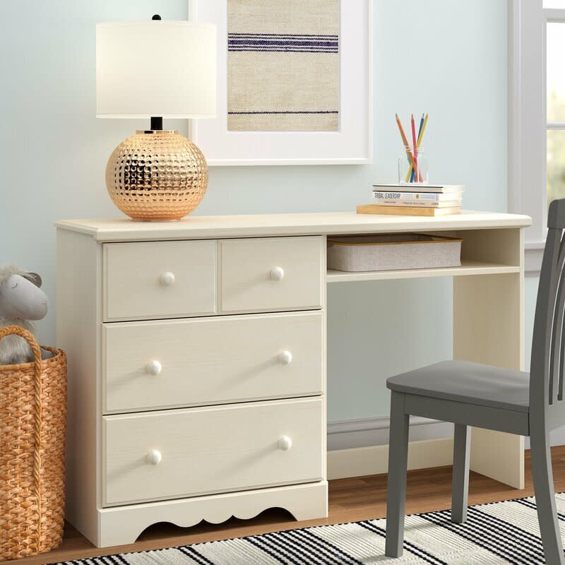 Kiddos will have lots of tabletop space to put a lamp, computer and pencil cup. You can store almost anything you don't want lying around in all the drawers. ﻿<a href="https://fave.co/3eSIR5U" target="_blank" rel="noopener noreferrer">Find it for $210 at Wayfair</a>.