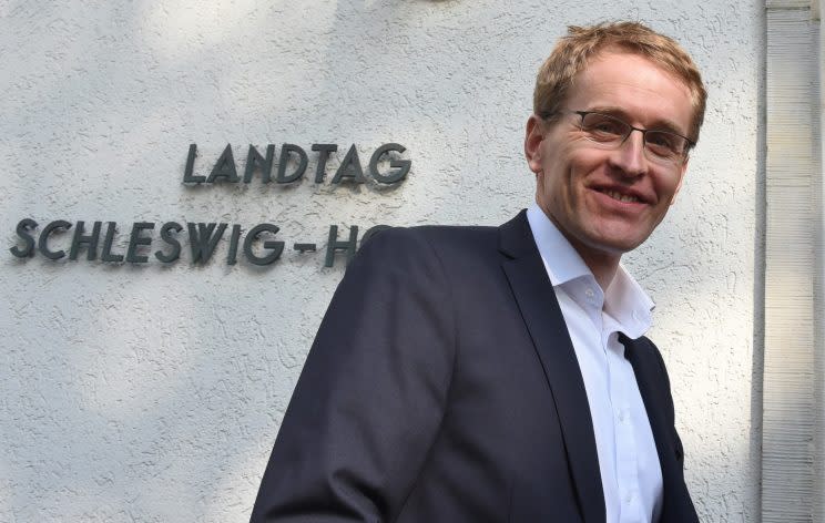 Daniel Günther, CDU-Spitzenkandidat für die Landtagswahl, kommt am 07.05.2017 in den Landtag in Kiel (Schleswig-Holstein). Foto: Marcus Brandt/dpa