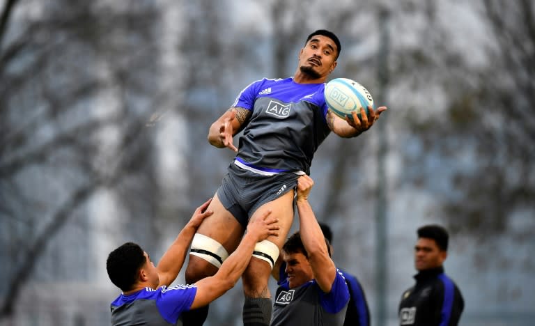 Auckland Blues' hardman Jerome Kaino (C) has joined a growing list of All Blacks sidelined by injury