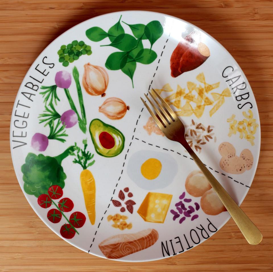 Tip: use a portion-control plate to help serve the right amount of food in the right proportions