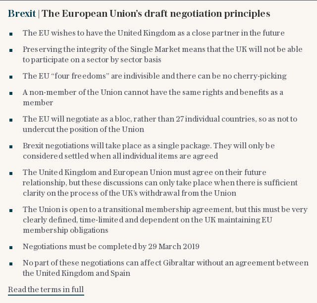 Brexit | The European Union’s draft negotiation principles