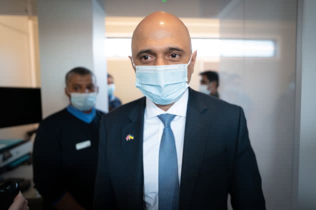 Health secretary Sajid Javid on a recent hospital visit. (Photo: Stefan Rousseau via PA Wire/PA Images)