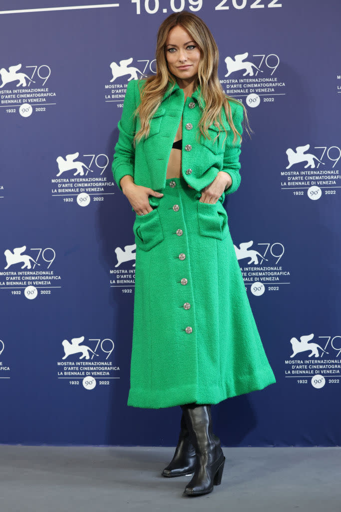 Olivia Wilde arrives for the photocall for “Don’t Worry Darling” during the 79th Venice International Film Festival on September 05, 2022 in Venice, Italy. - Credit: Vittorio Zunino Celotto/Getty Images