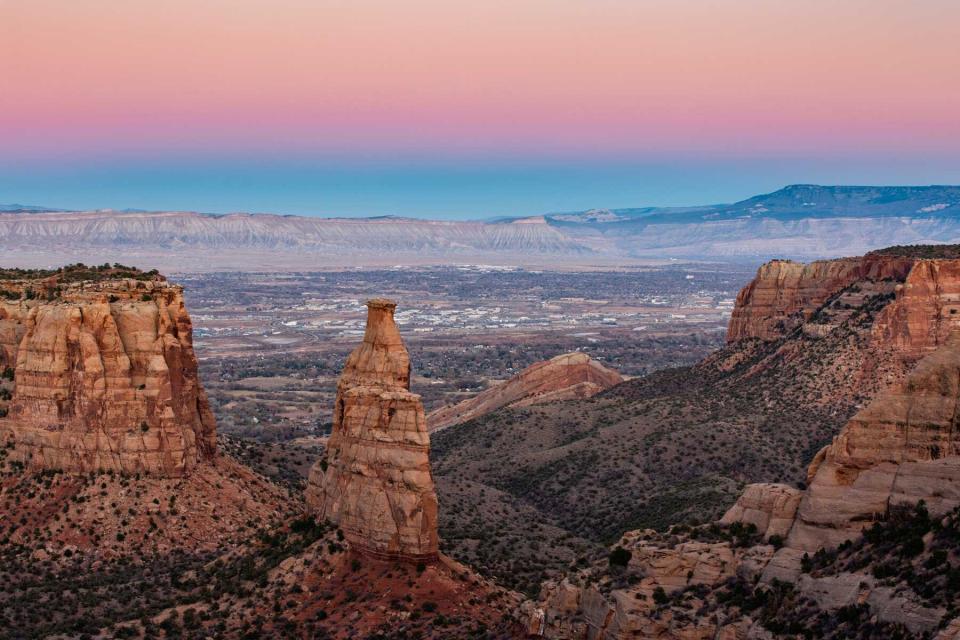 Independence Monument is one of the most popular and recognizable formations in Colorado National Monument near Grand Junction, Colorado.