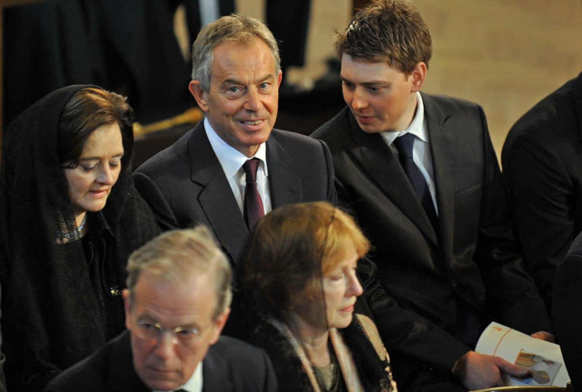 Blair with Cherie and their son Euan in 2010 (Getty)