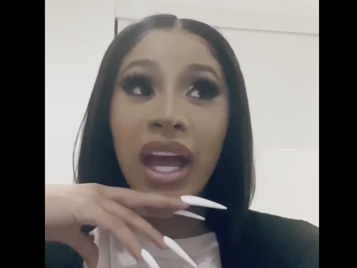 Cardi B during her latest Twitter video, in which she discussed police brutality and protest: Twitter