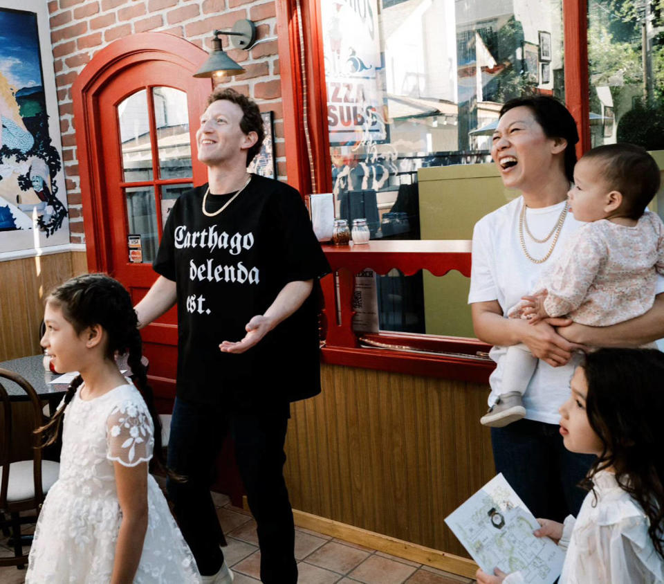 Mark Zuckerberg with his family. (@zuck via Instagram)