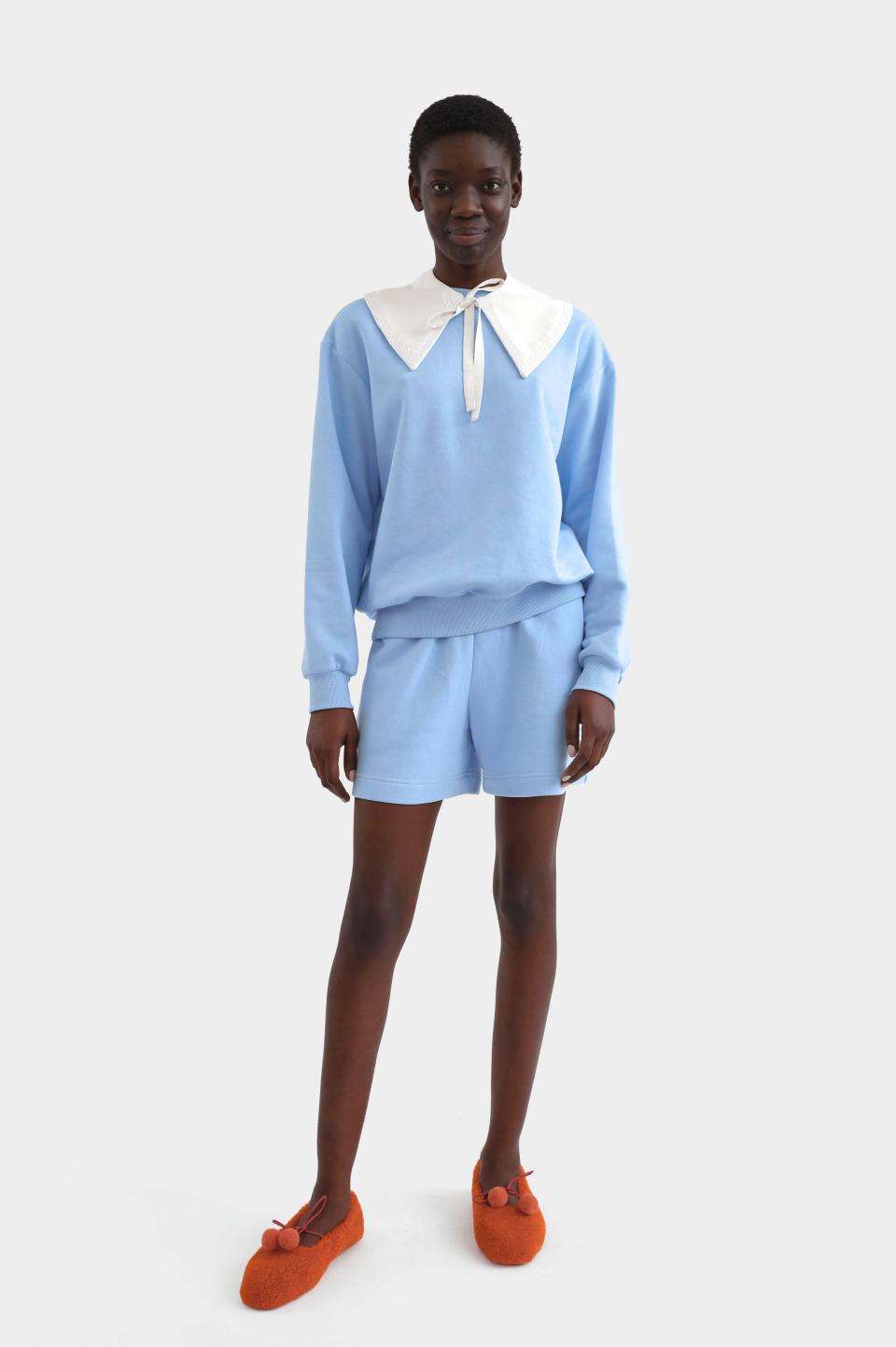 1) Diana Athpleasure Sweatsuit with Shorts in Blue