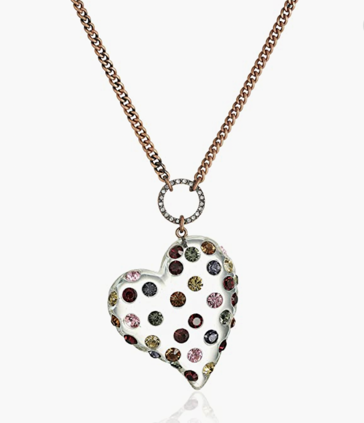 28) Lucite Heart Necklace