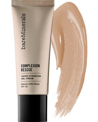 New York-based makeup artist <a href="https://www.sallyduvall.com/" target="_blank">Sally Duvall</a> told HuffPost&nbsp;the BareMinerals Complexion Rescue tinted moisturizer is lightweight, yet stays put and "gives a glow."&nbsp;<br /><br />"I have no idea how they do it," she said.&nbsp;<br /><br /><strong><a href="https://www.sephora.com/product/complexion-rescue-tinted-hydrating-gel-cream-P393356" target="_blank">BareMinerals Complexion Rescue tinted moisturizer</a>, $30</strong>