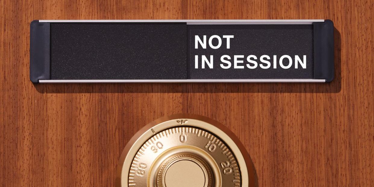 therapist not in session sign