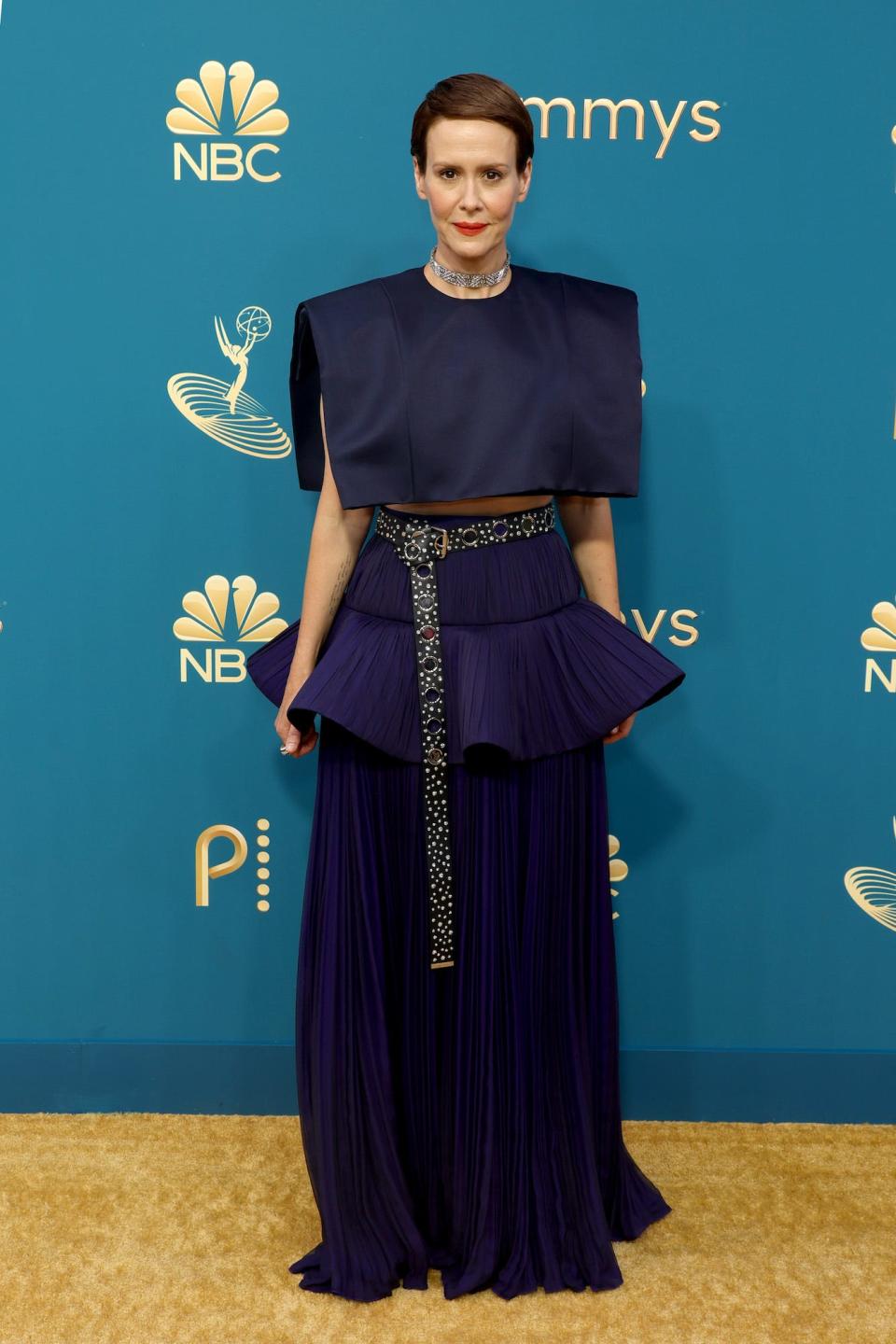 Sarah Paulson attends the 2022 Emmys.