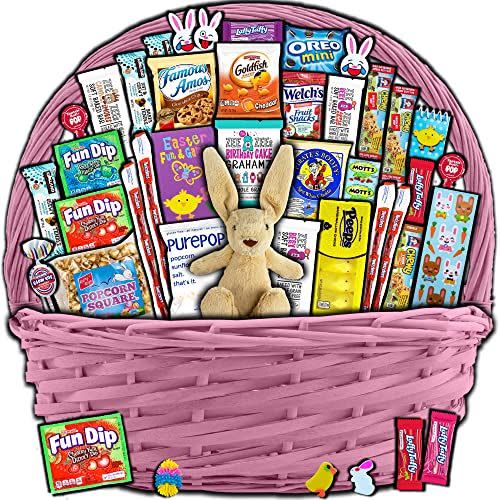 1) CRAVEBOX Pink Easter Basket for Kids