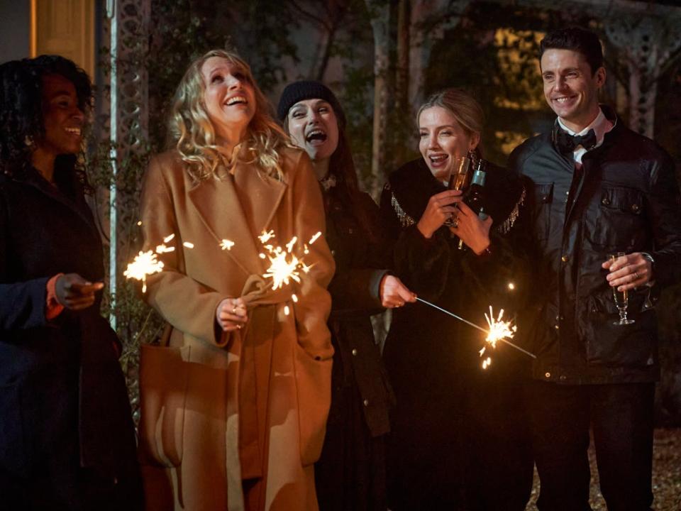 Kirby Howell-Baptiste, Lucy Punch, Keira Knightley, Annabelle Wallis and Matthew Goode in ‘Silent Night' (Altitude/Robert Viglasky)