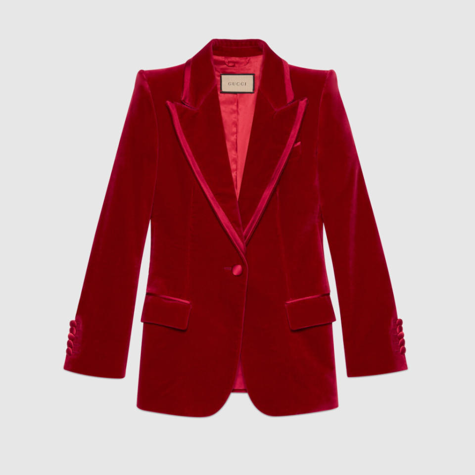 Veste en velours rouge Gucci