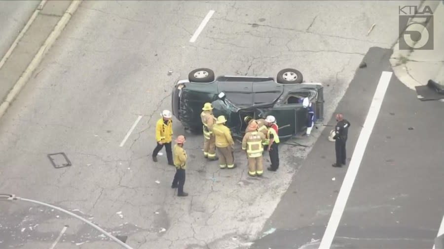 Stolen car pursuit in SoCal ends in violent crash