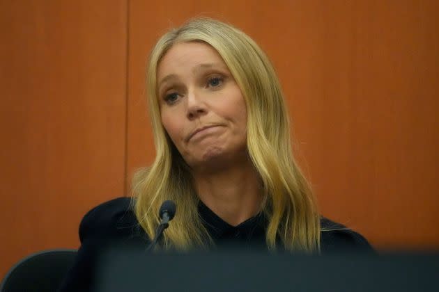 Gwyneth Paltrow testifies during her ski collision trial on March 24 in Park City, Utah.