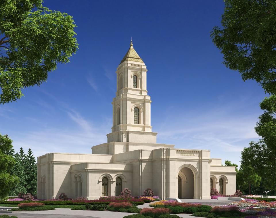 An artist’s rendering of the Cody Wyoming Temple released by the church in March 2023. | The Church of Jesus Christ of Latter-day Saints