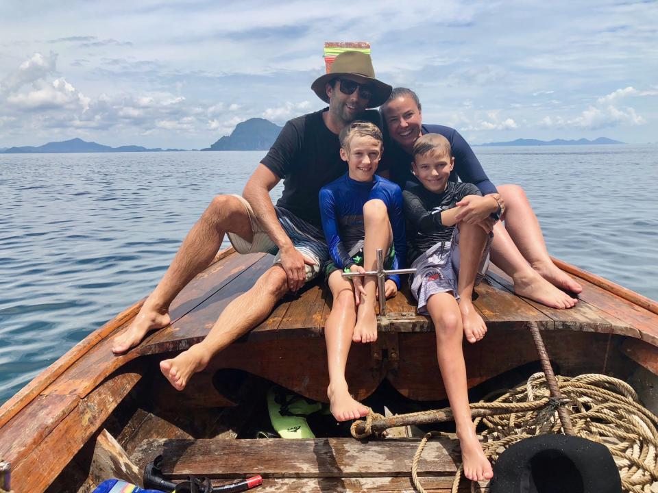 Pictured: Tutoring revolutionary Tina Tower and her family on holiday. Image: Supplied