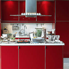 Red stimulates the appetite, so it's a natural color for a kitchen. Try Ikea's Abstract lineâ€¦