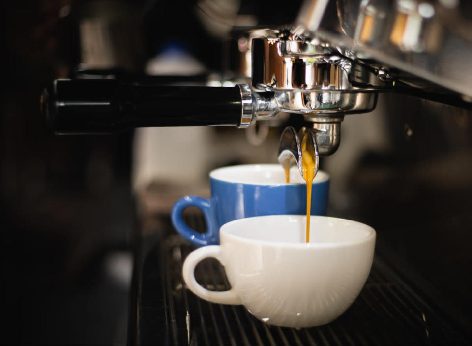 espresso machine making coffee